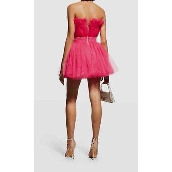 New! Bronx And Banco Anna Tulle Mini Dress Pink 45618 - Picture 5 of 12